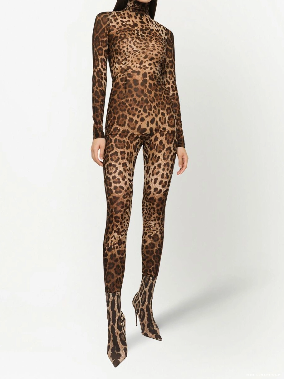 Rep Women DOLCE&GABBANA sheer KIM Gabbana & jumpsuit Dolce leopard-print 0328